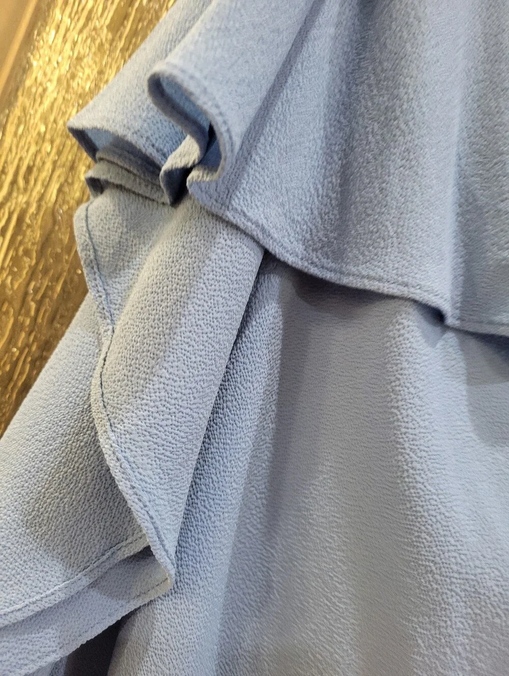 Michael Kors Sky Blue One-Shoulder Ruffle Dress